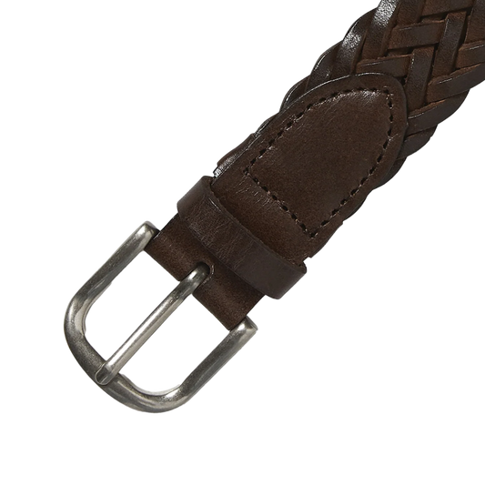 thisisneverthat Leather Mesh Belt Brown