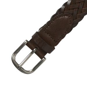 thisisneverthat Leather Mesh Belt Brown