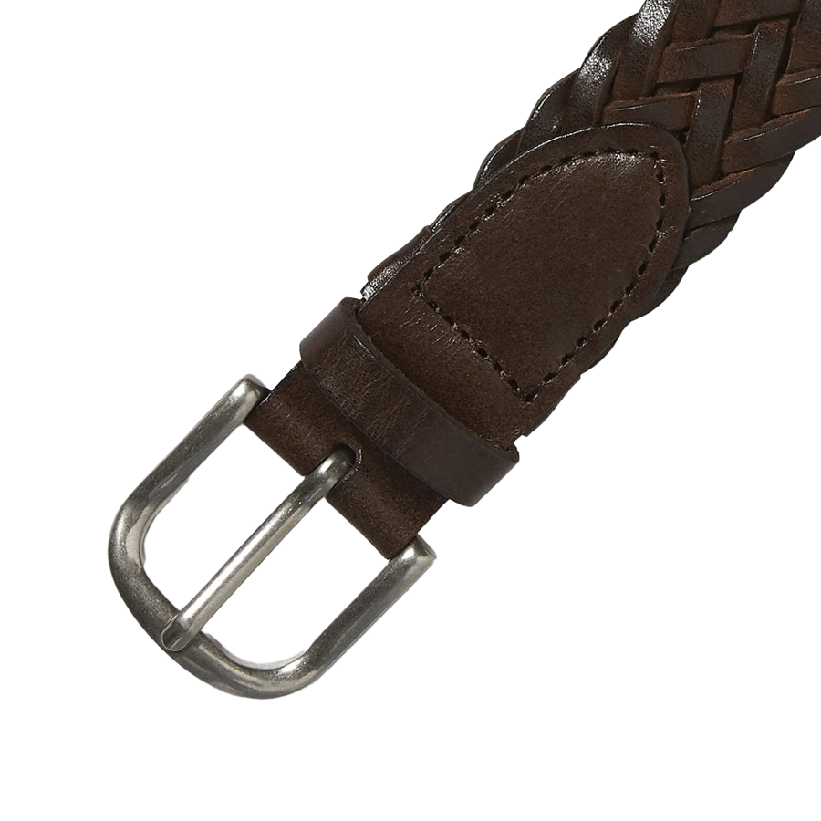 thisisneverthat Leather Mesh Belt Brown