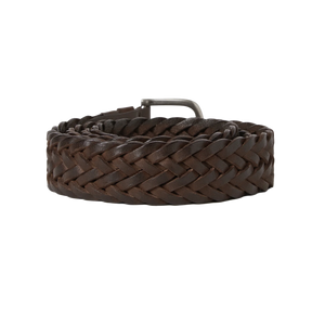 thisisneverthat Leather Mesh Belt Brown