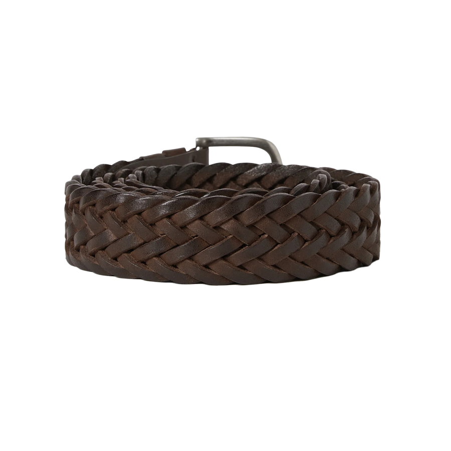 thisisneverthat Leather Mesh Belt Brown
