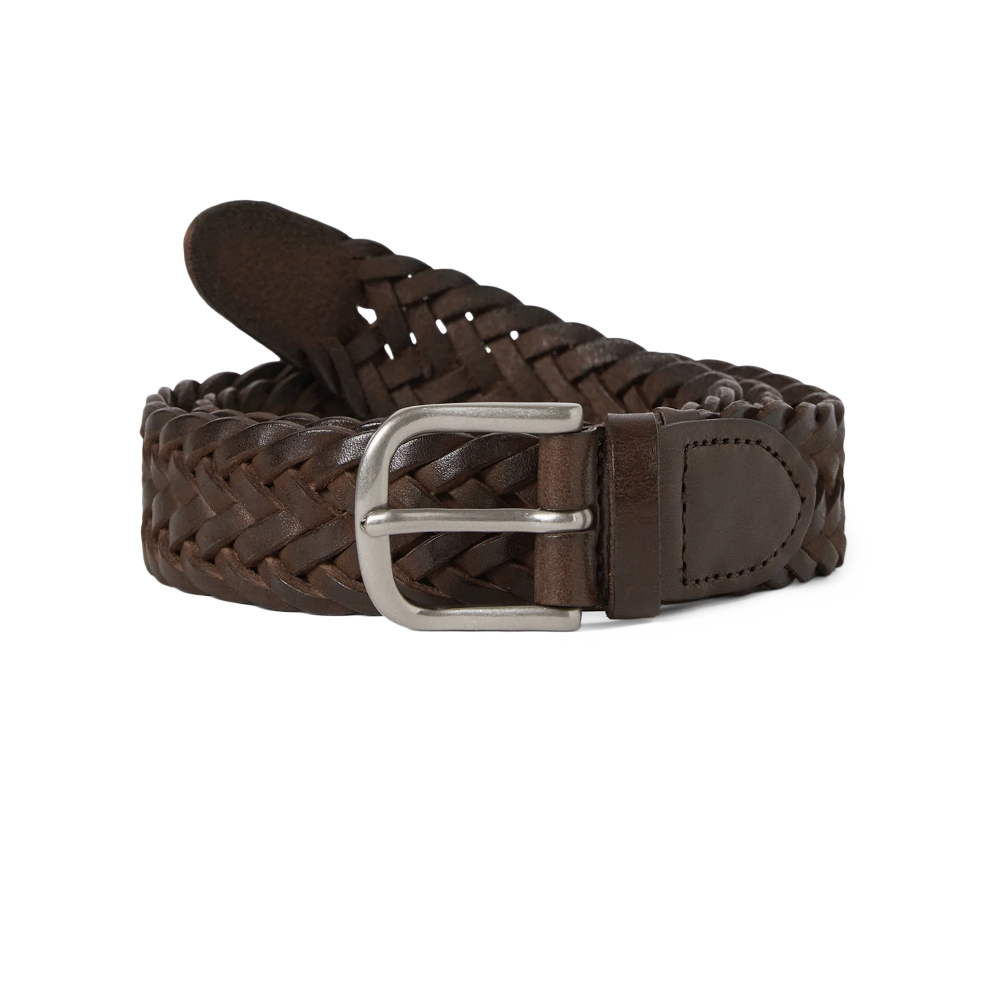 thisisneverthat Leather Mesh Belt Brown