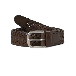 thisisneverthat Leather Mesh Belt Brown