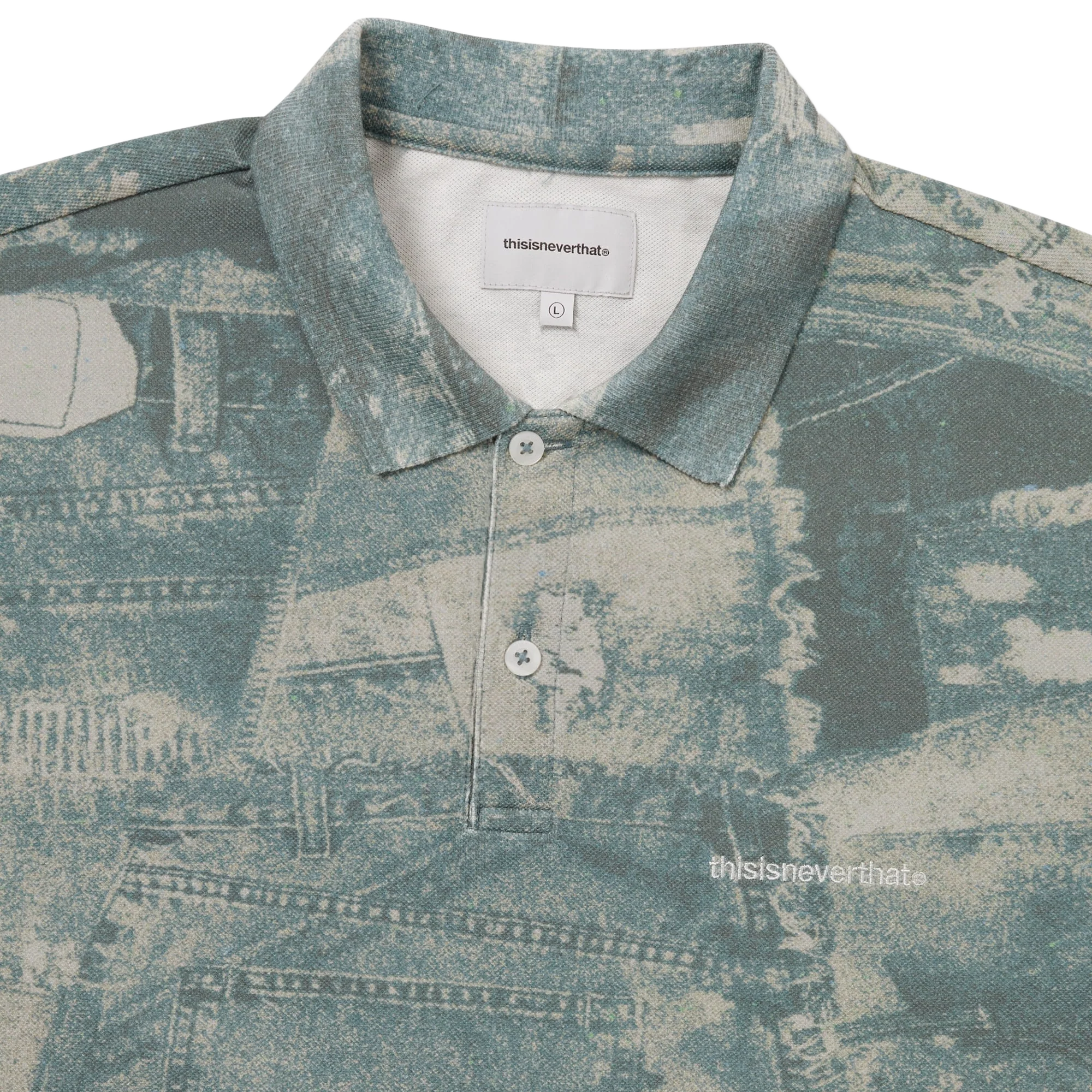 thisisneverthat T-Logo S/S Jersey Polo Denim Patchwork