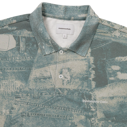 thisisneverthat T-Logo S/S Jersey Polo Denim Patchwork