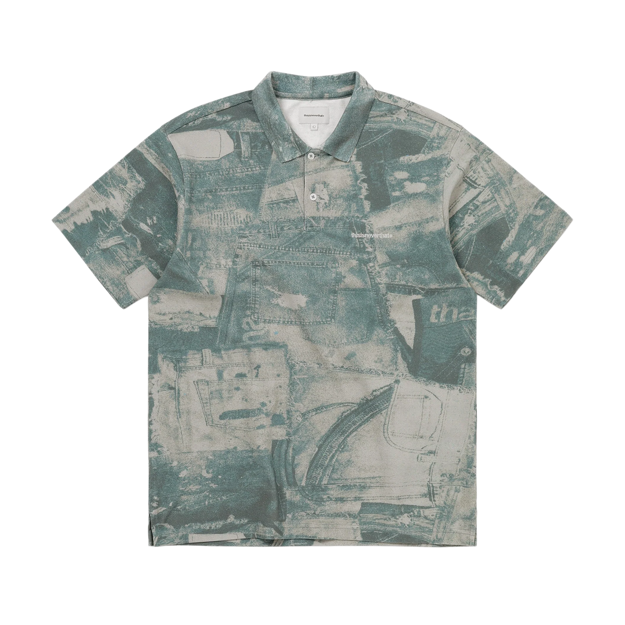 thisisneverthat T-Logo S/S Jersey Polo Denim Patchwork