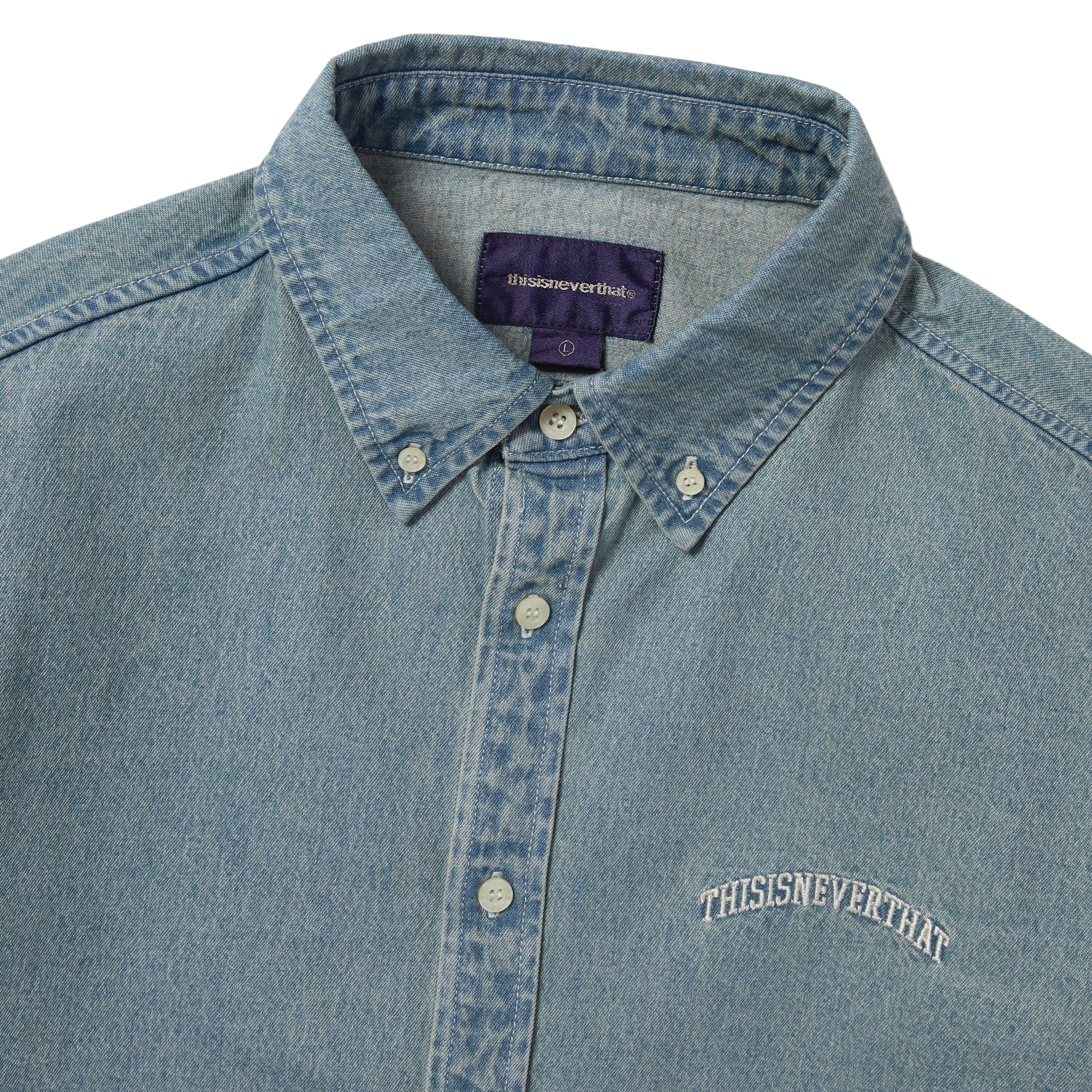 thisisneverthat Washed Denim Shirt Washed Blue