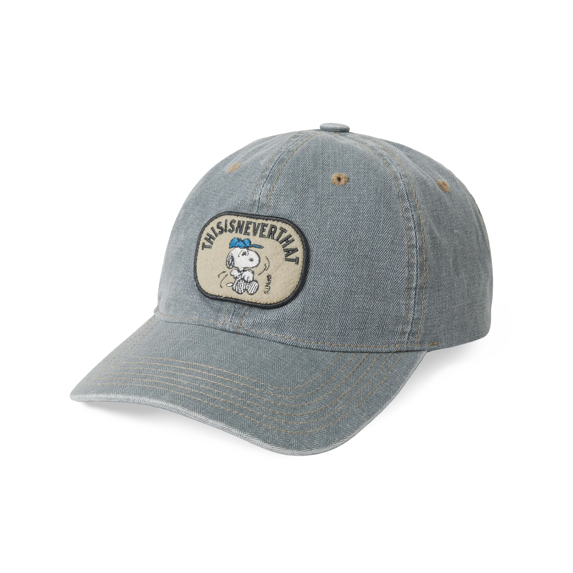 thisisneverthat x Peanuts HBT Washed Cap Faded Blue