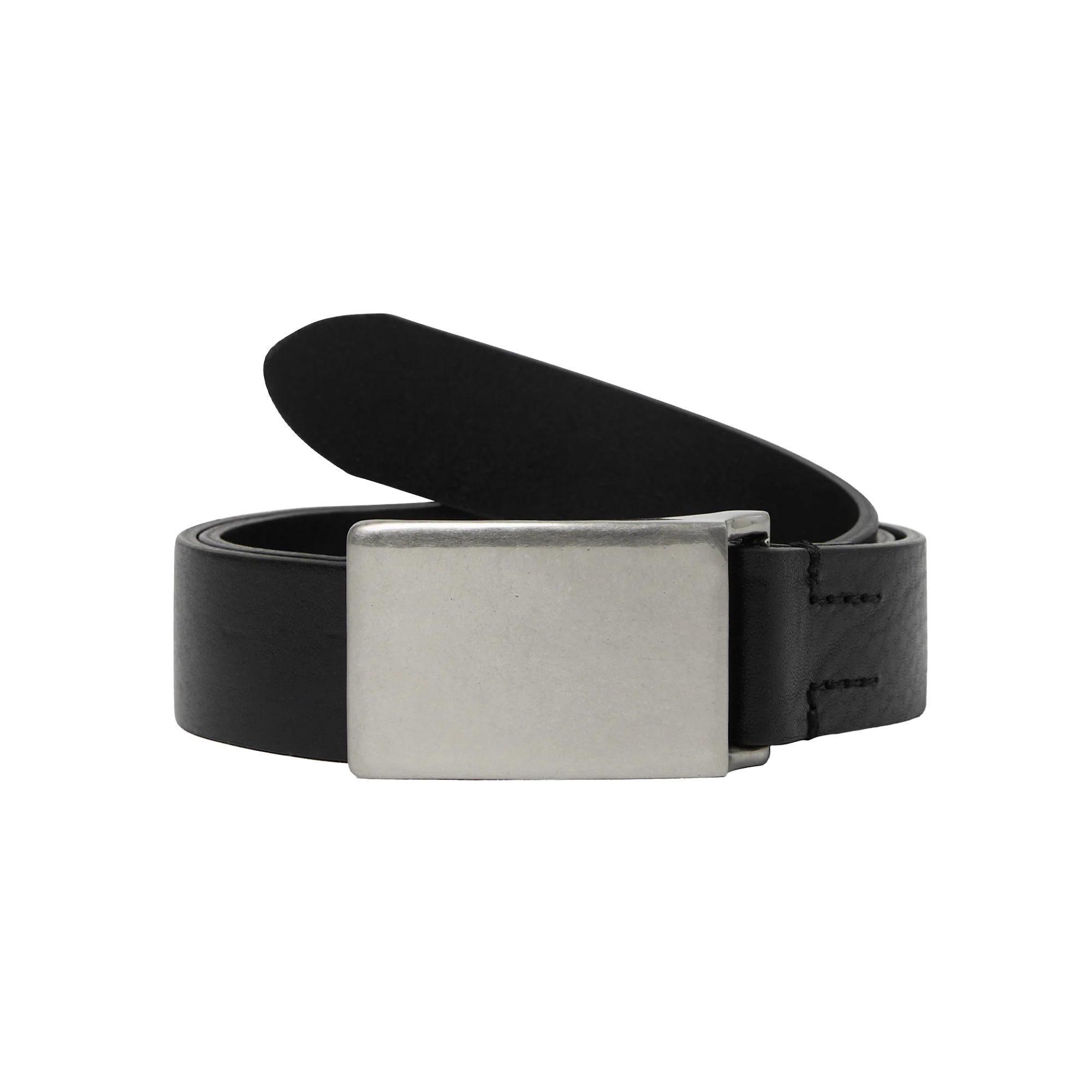 thisisneverthat Flat Buckle Leather Belt Black