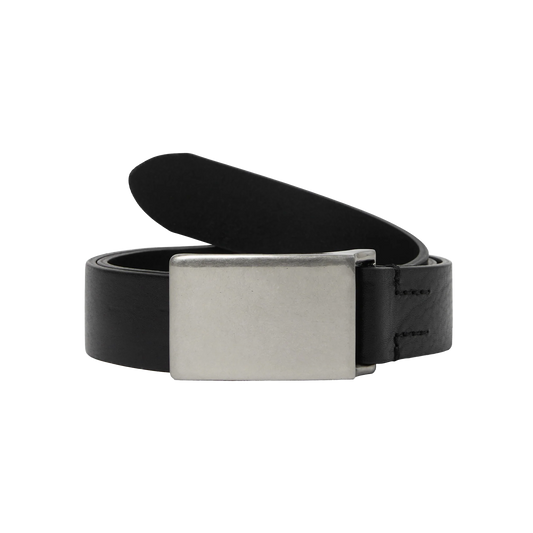 thisisneverthat Flat Buckle Leather Belt Black