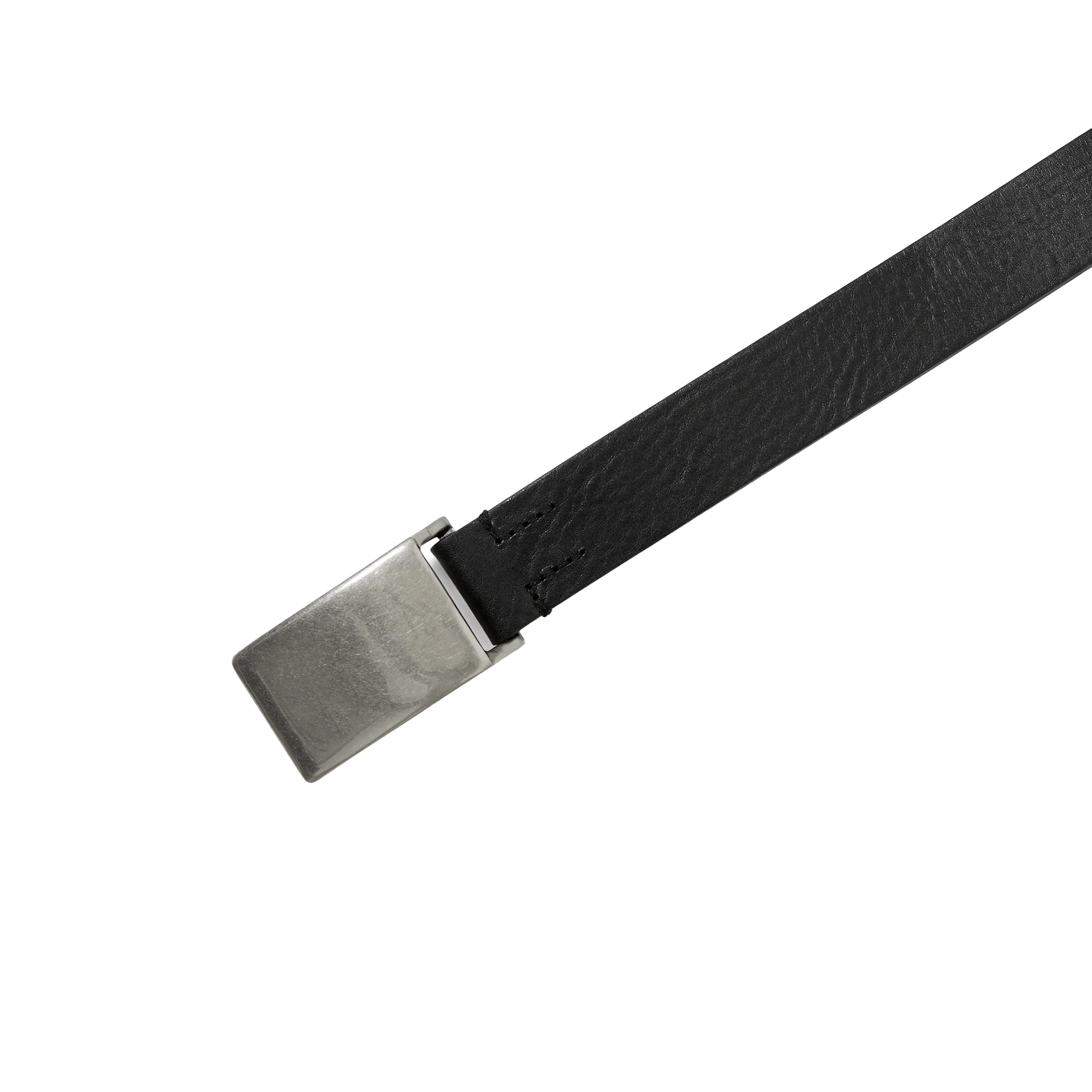 thisisneverthat Flat Buckle Leather Belt Black
