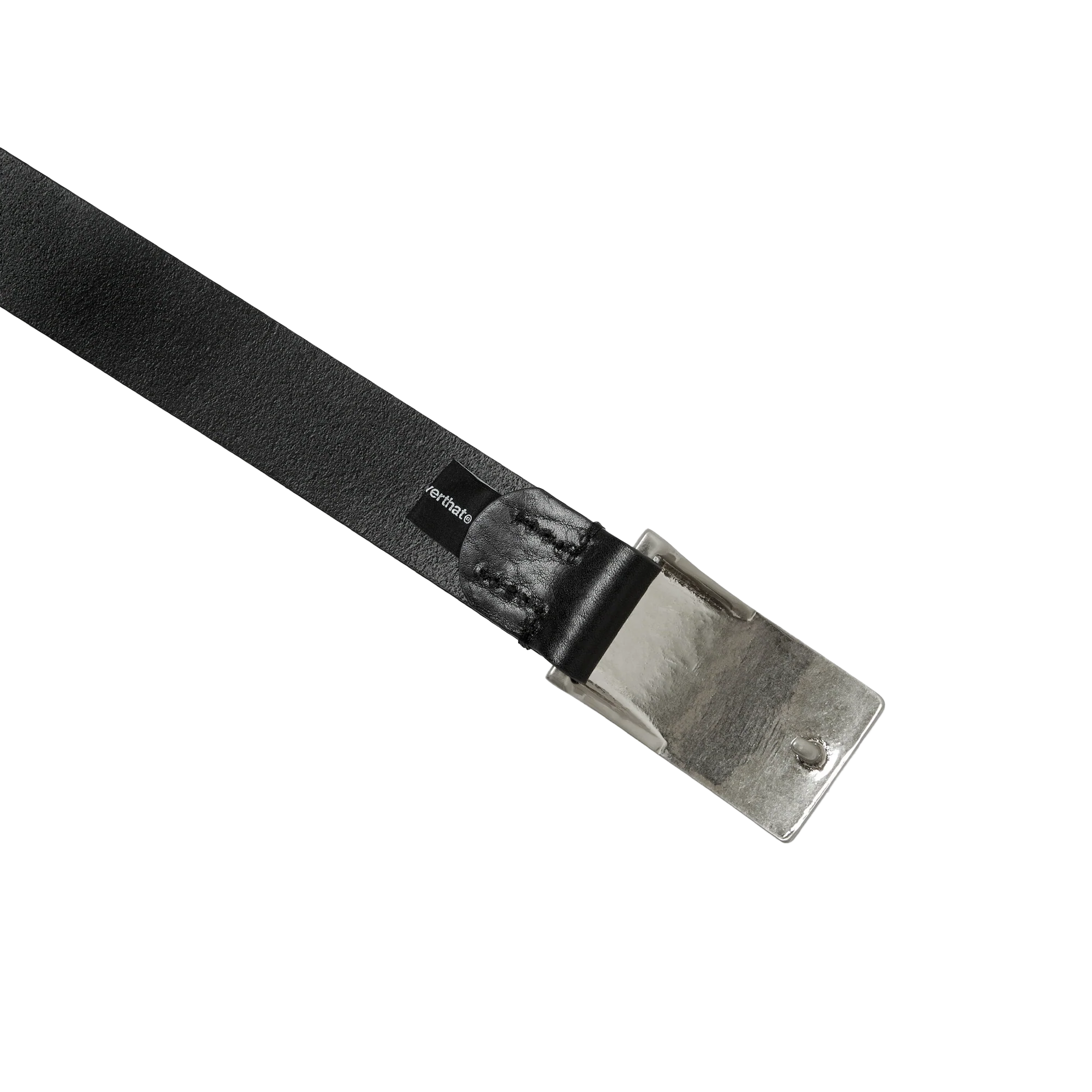 thisisneverthat Flat Buckle Leather Belt Black