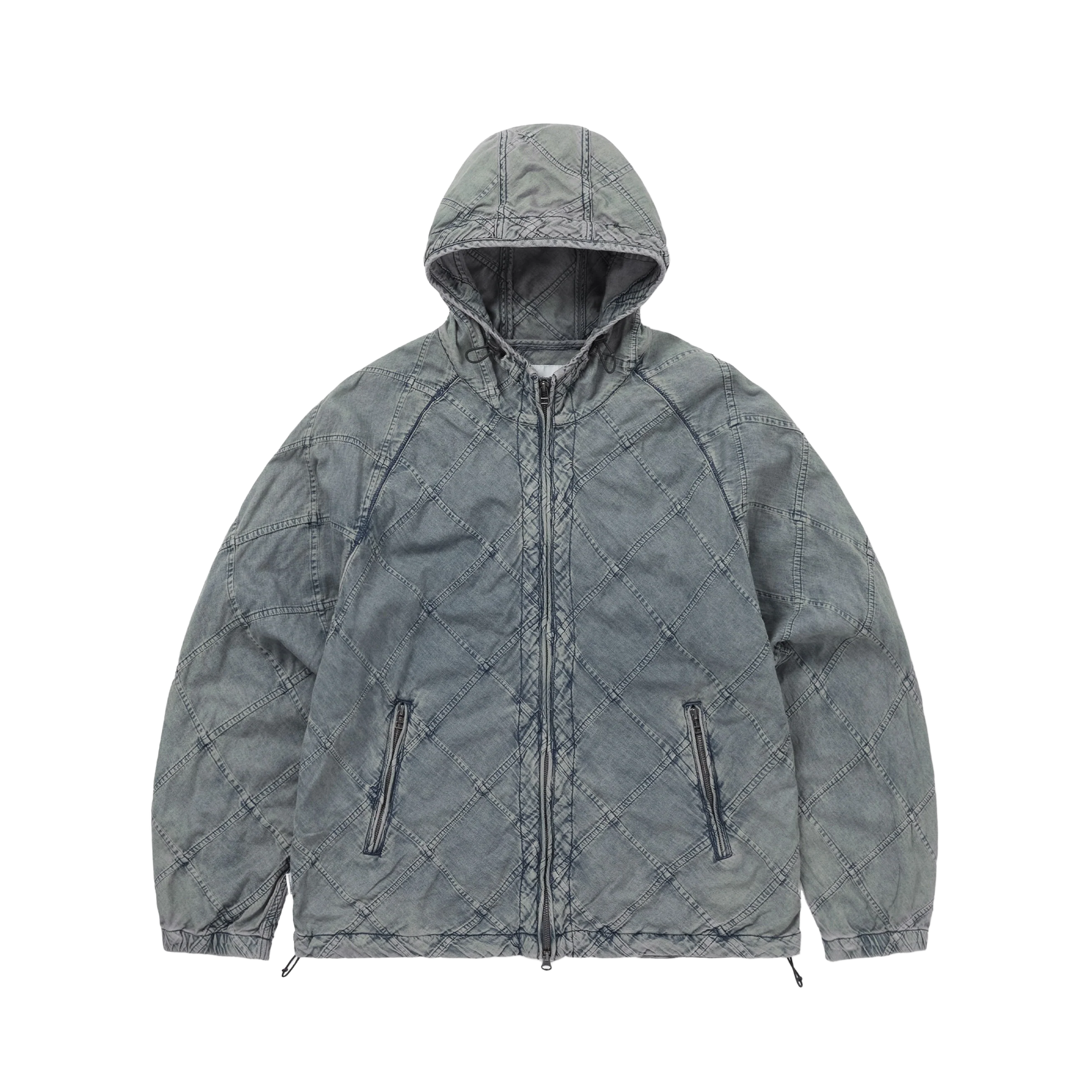 thisisneverthat Patchwork Denim Windbreaker Blue Grey