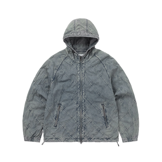 thisisneverthat Patchwork Denim Windbreaker Blue Grey
