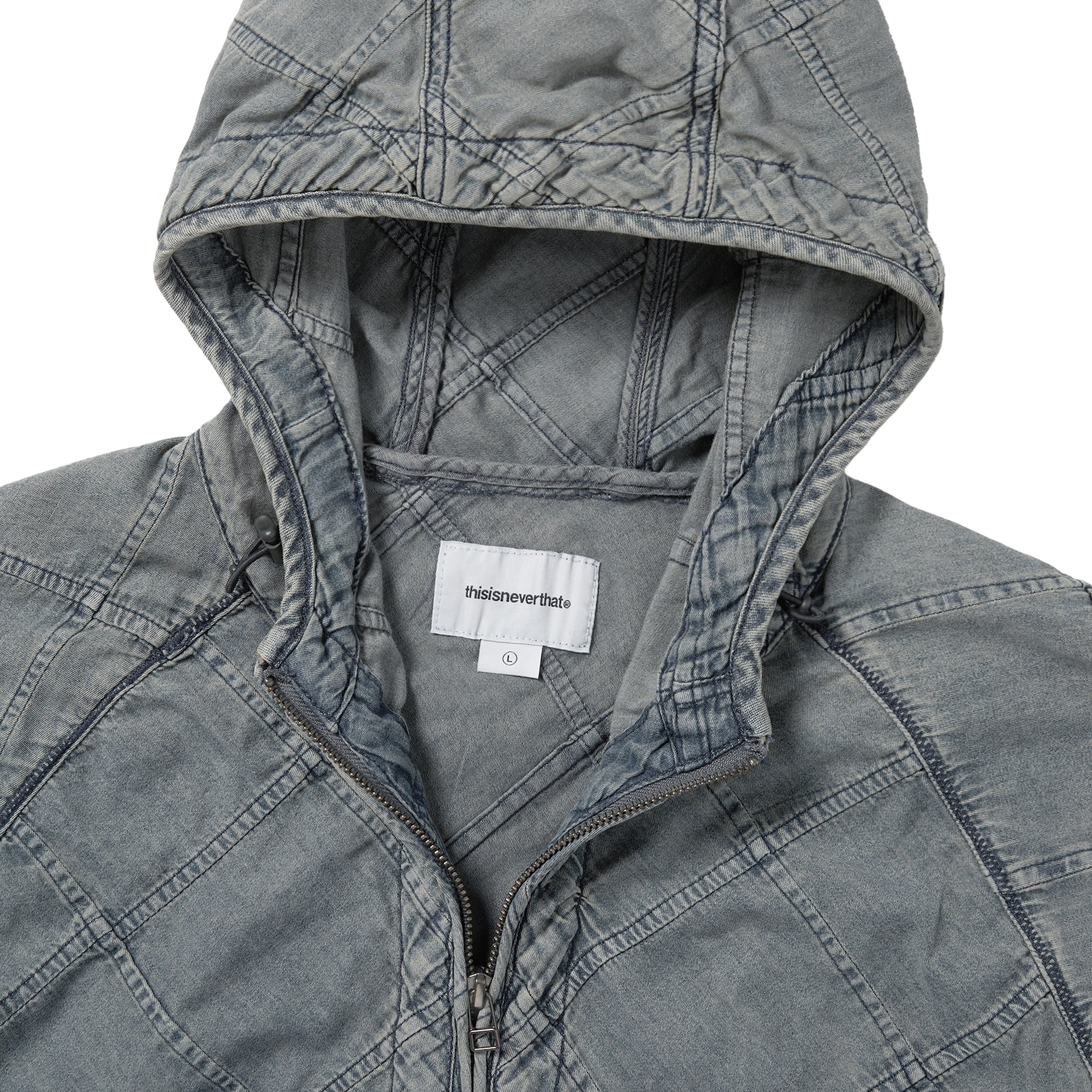 thisisneverthat Patchwork Denim Windbreaker Blue Grey