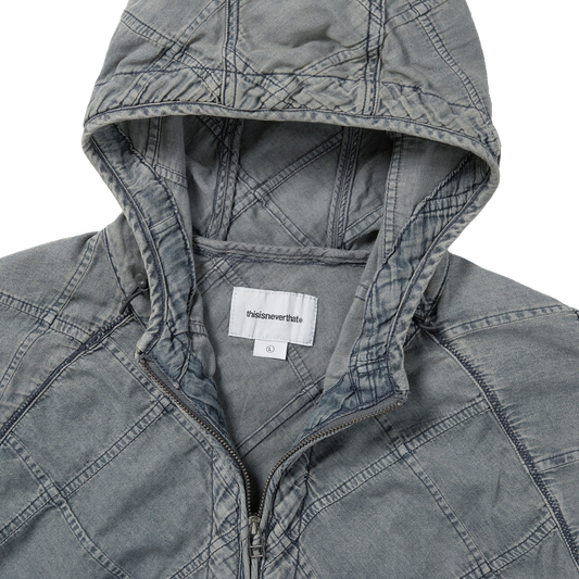 thisisneverthat Patchwork Denim Windbreaker Blue Grey
