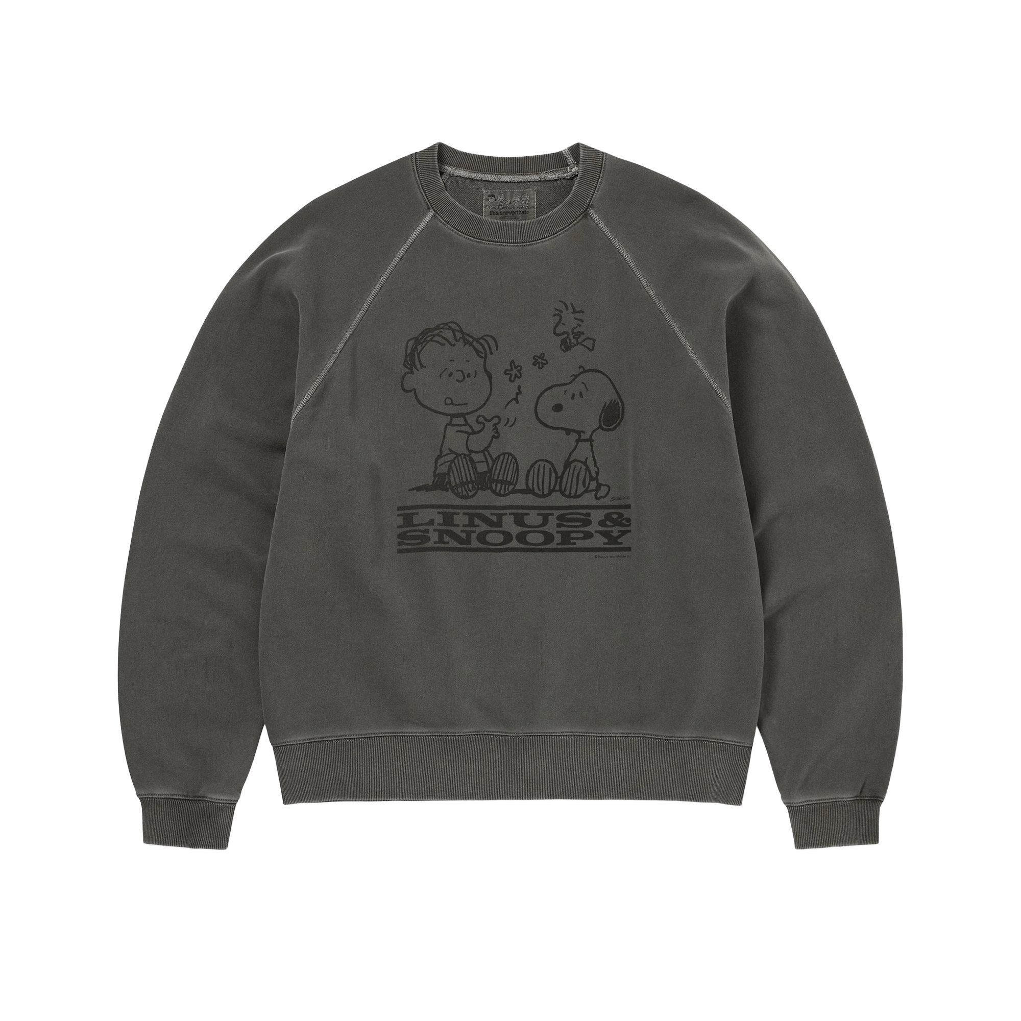 thisisneverthat x Peanuts Faded Crewneck Charcoal