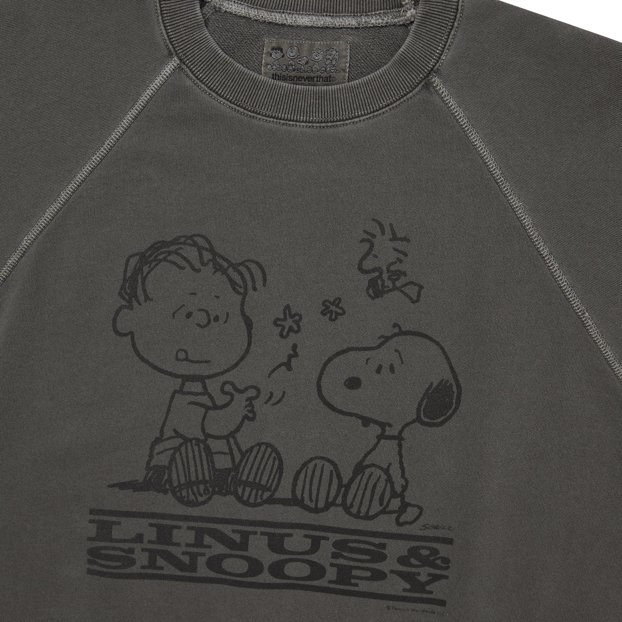 thisisneverthat x Peanuts Faded Crewneck Charcoal