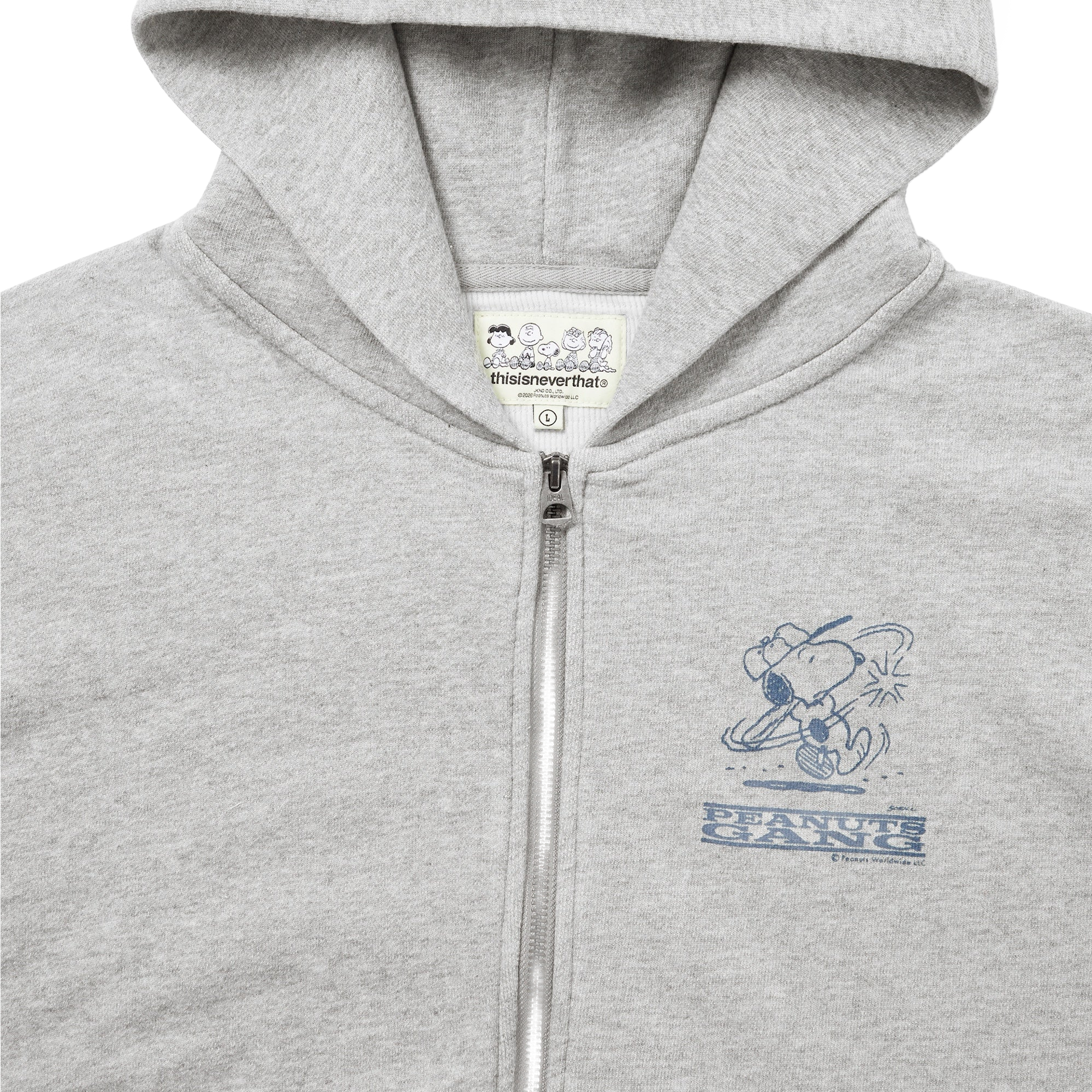 thisisneverthat x Peanuts Zip Up Hoodie Heather Grey