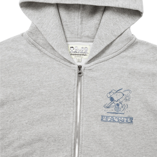 thisisneverthat x Peanuts Zip Up Hoodie Heather Grey