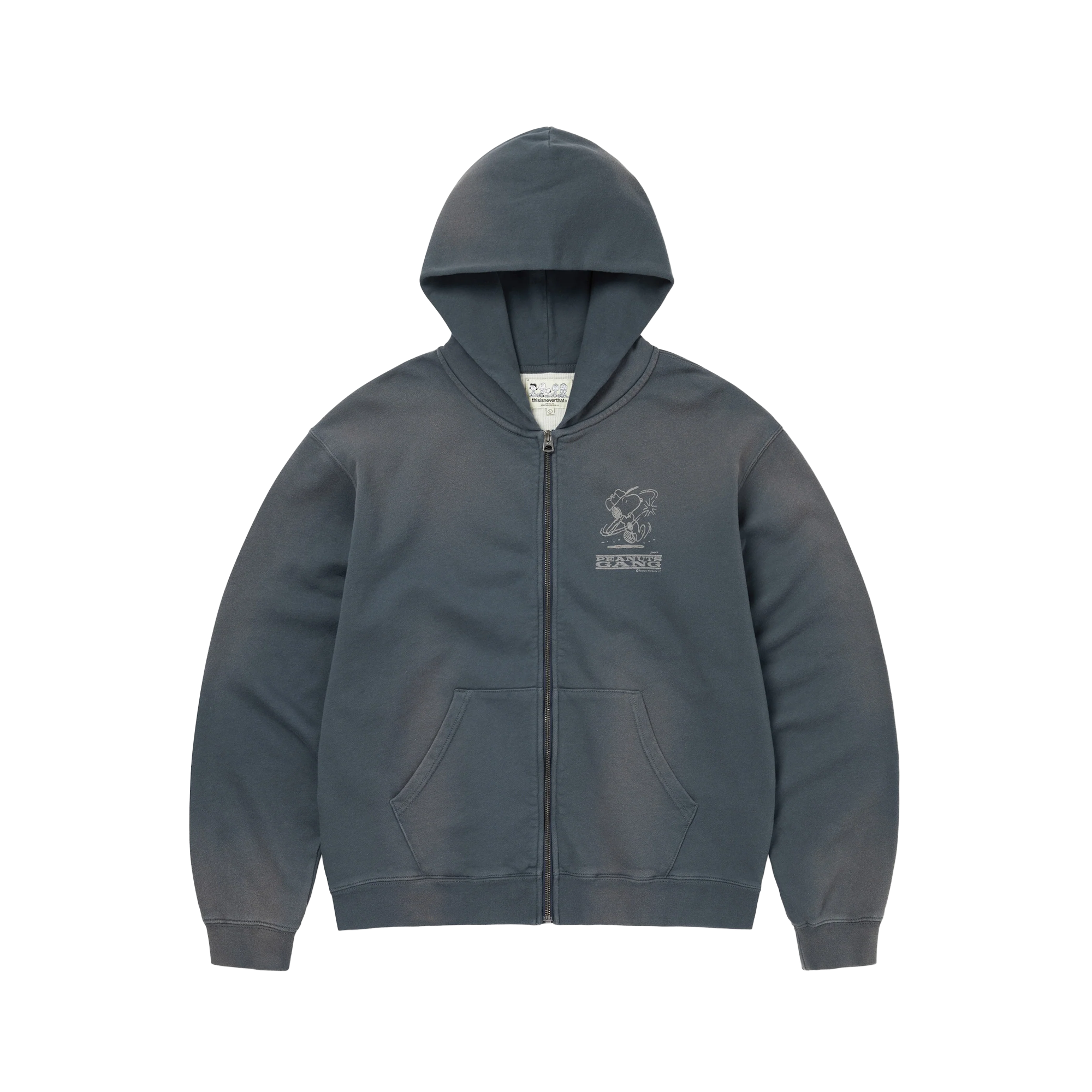 thisisneverthat x Peanuts Zip Up Hoodie Faded Navy