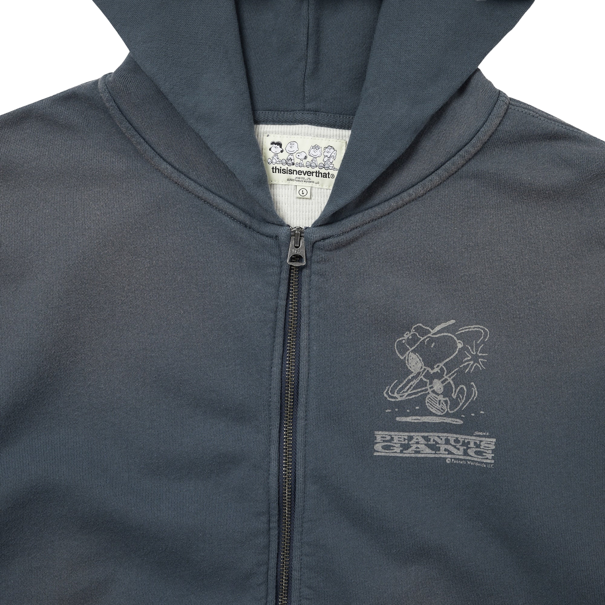 thisisneverthat x Peanuts Zip Up Hoodie Faded Navy