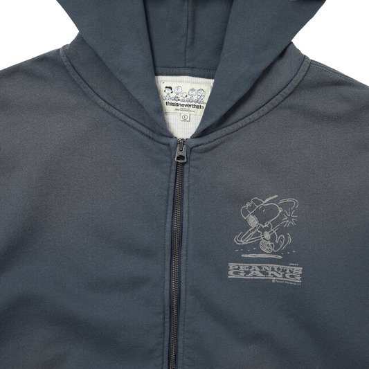 thisisneverthat x Peanuts Zip Up Hoodie Faded Navy