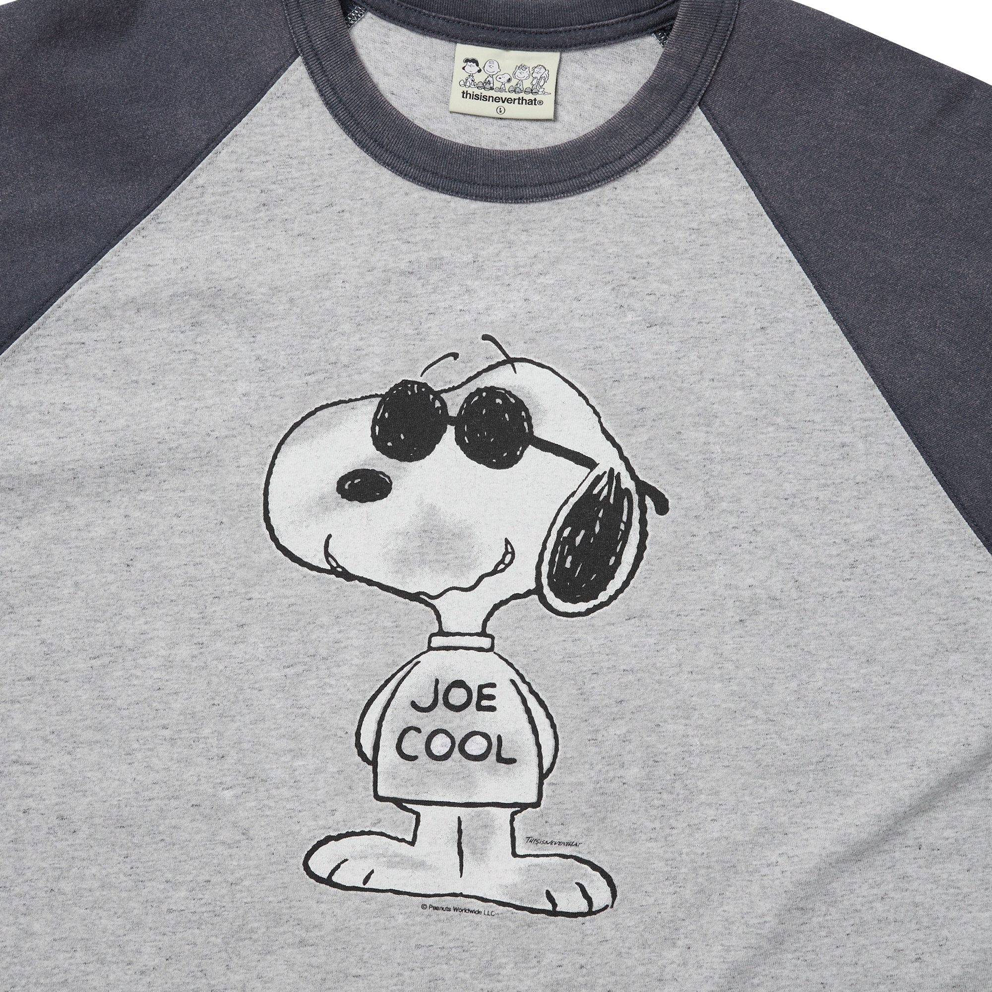 thisisneverthat x Peanuts Raglan 3/4 Sleeve T-Shirt Heather Grey