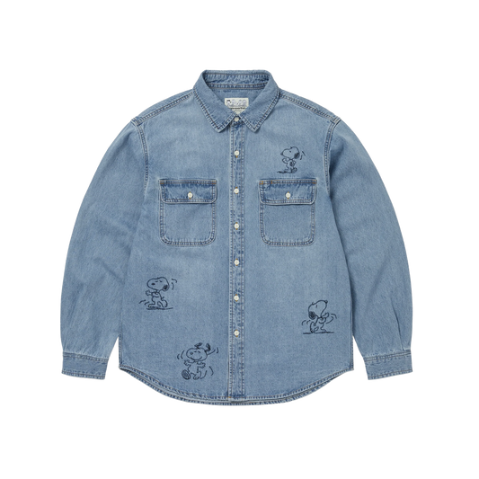 thisisneverthat x Peanuts Denim Shirt Blue