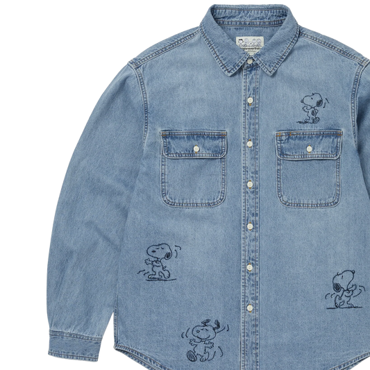 thisisneverthat x Peanuts Denim Shirt Blue