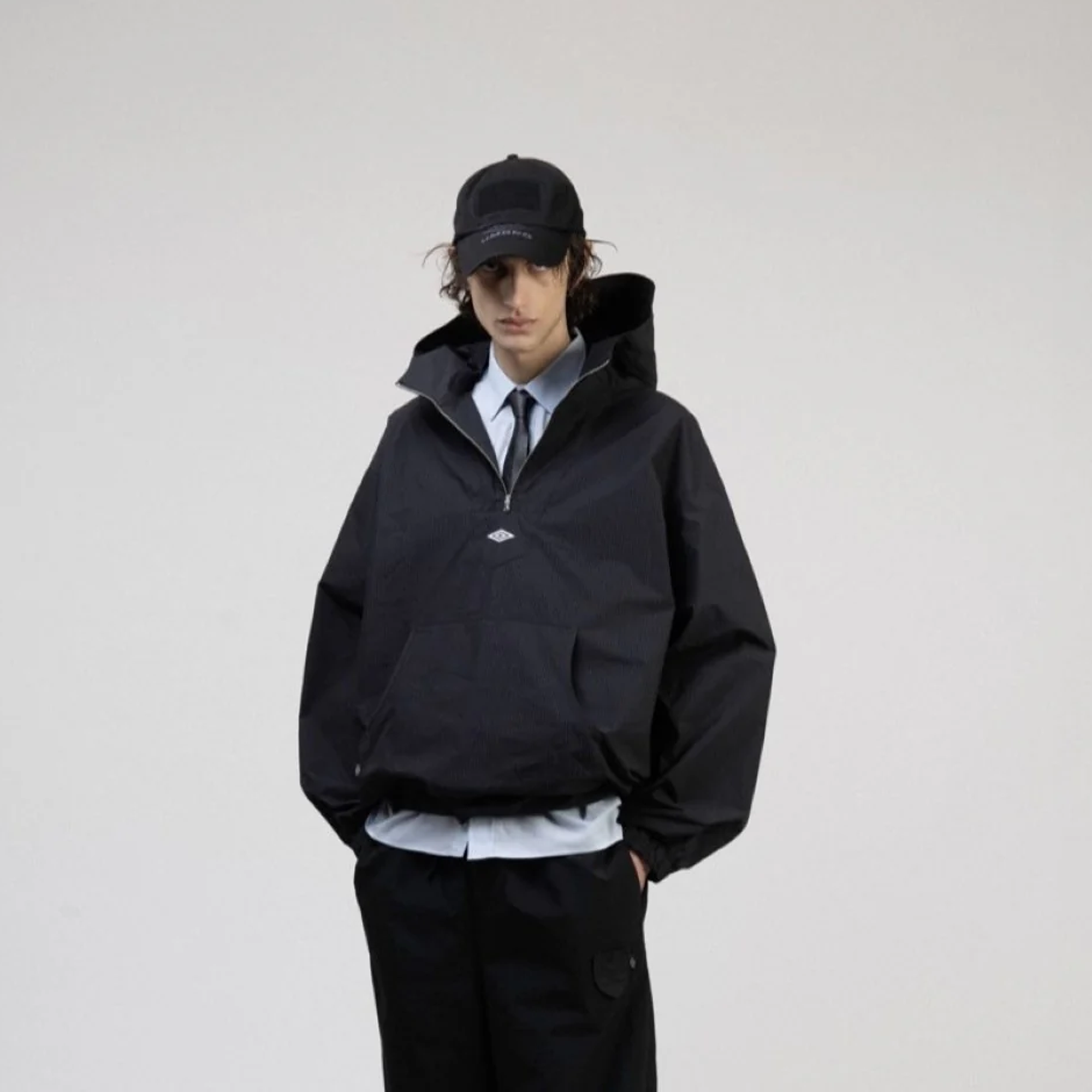 Umbro Check Mask Anorak Navy Dark Brown UBMW0289FA185