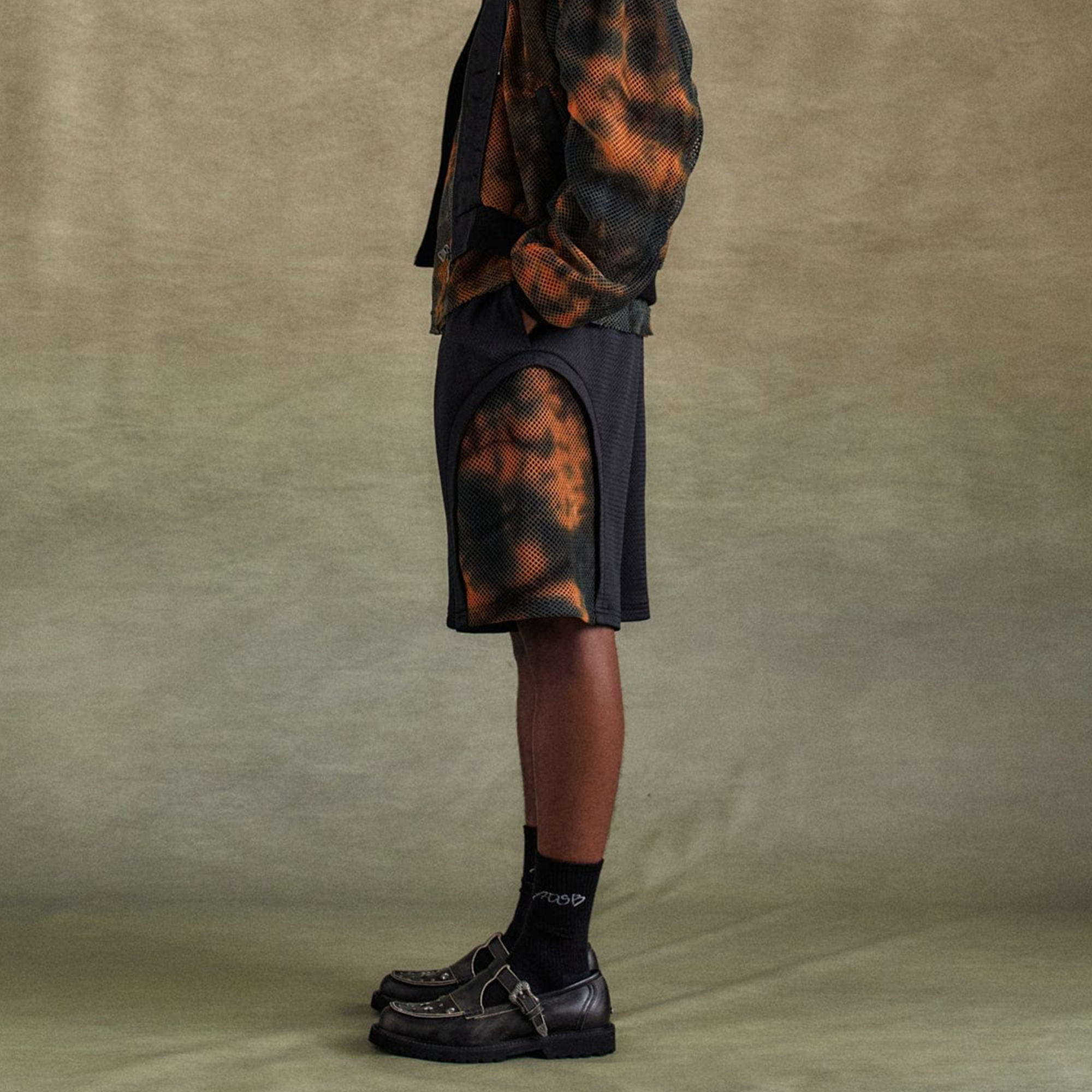 Andersson Bell Unisex Double Paneled Mesh Shorts Black APA817U