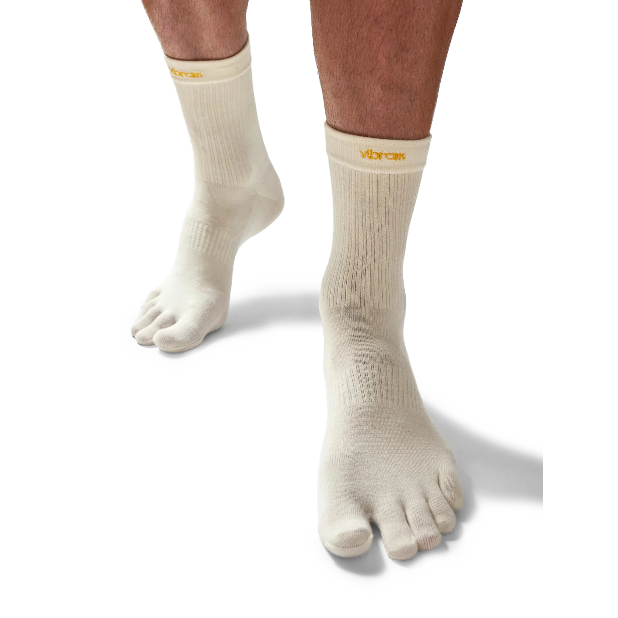 Vibram FiveFingers Crew Coolmax 2-Pack Toe Socks Lime/Ivory