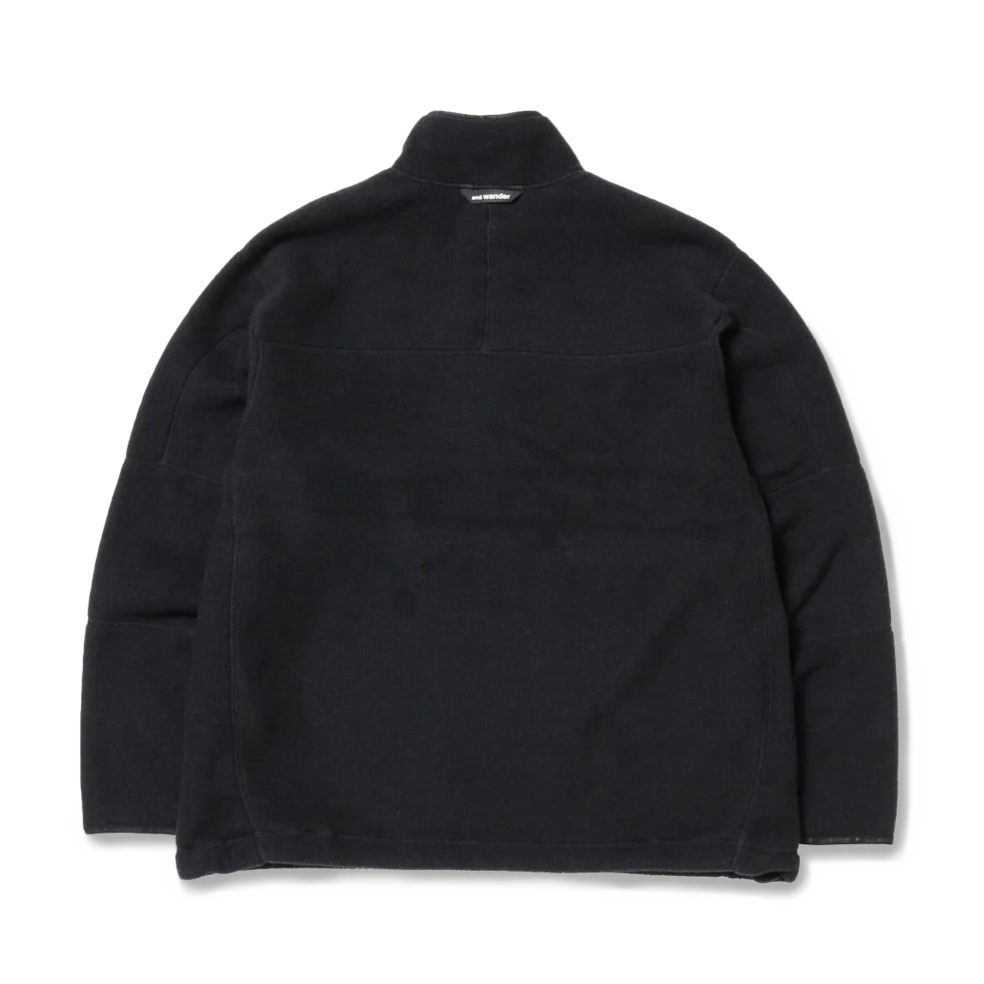 and wander Wool Fleece Pullover Black