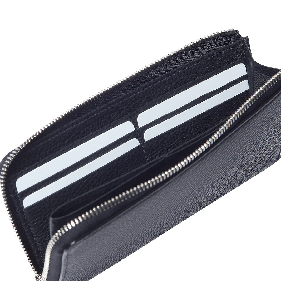 Ramidus Corte Tumbled Zip Wallet (L) Black B015007