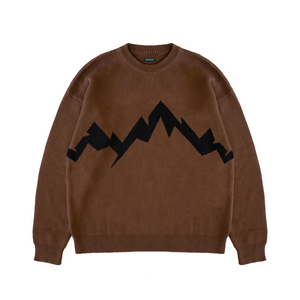 Afield Out Lowell Knitted Crewneck Sweater Brown