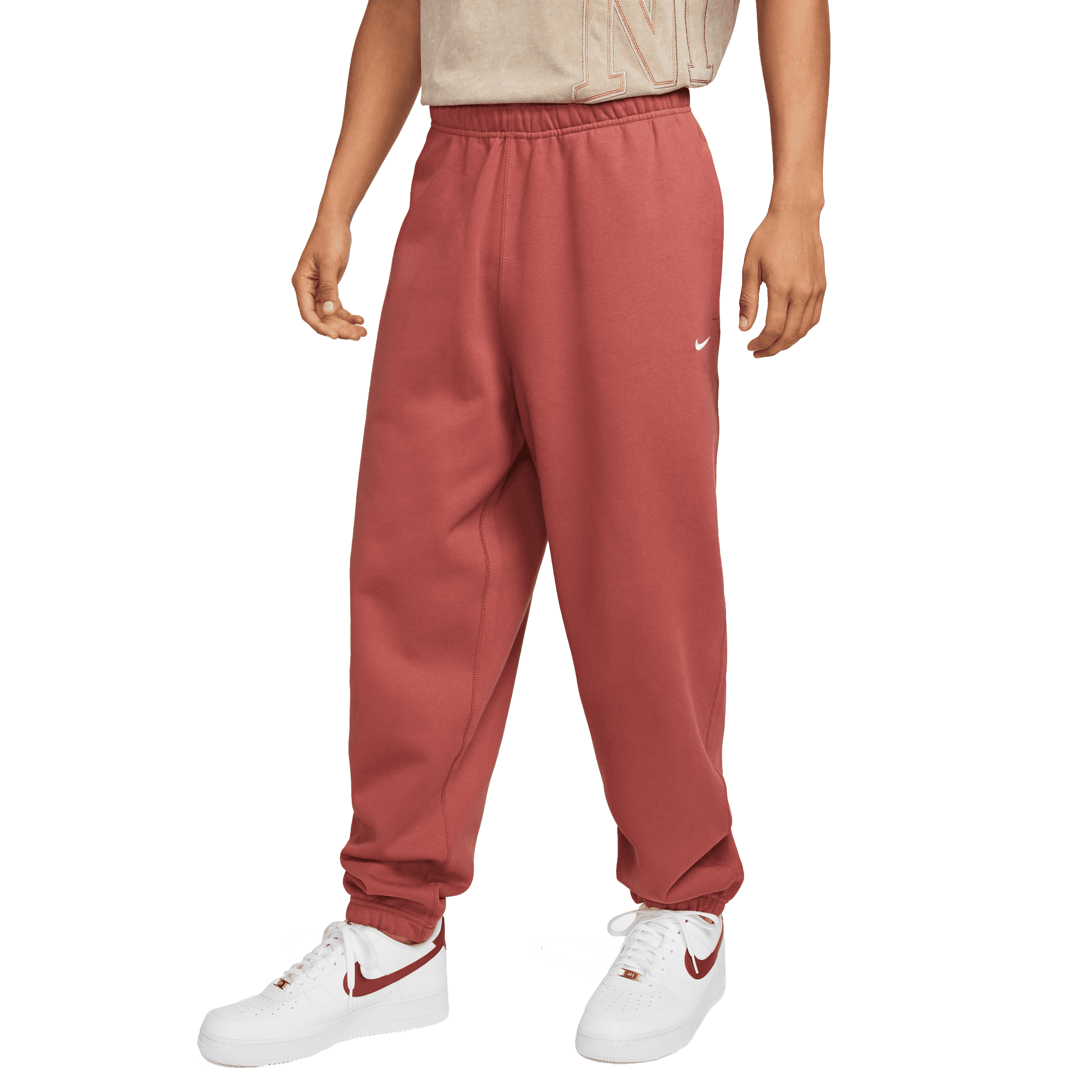 NikeLab NRG Solo Swoosh Fleece Pants Canyon Rust White CW5460 691