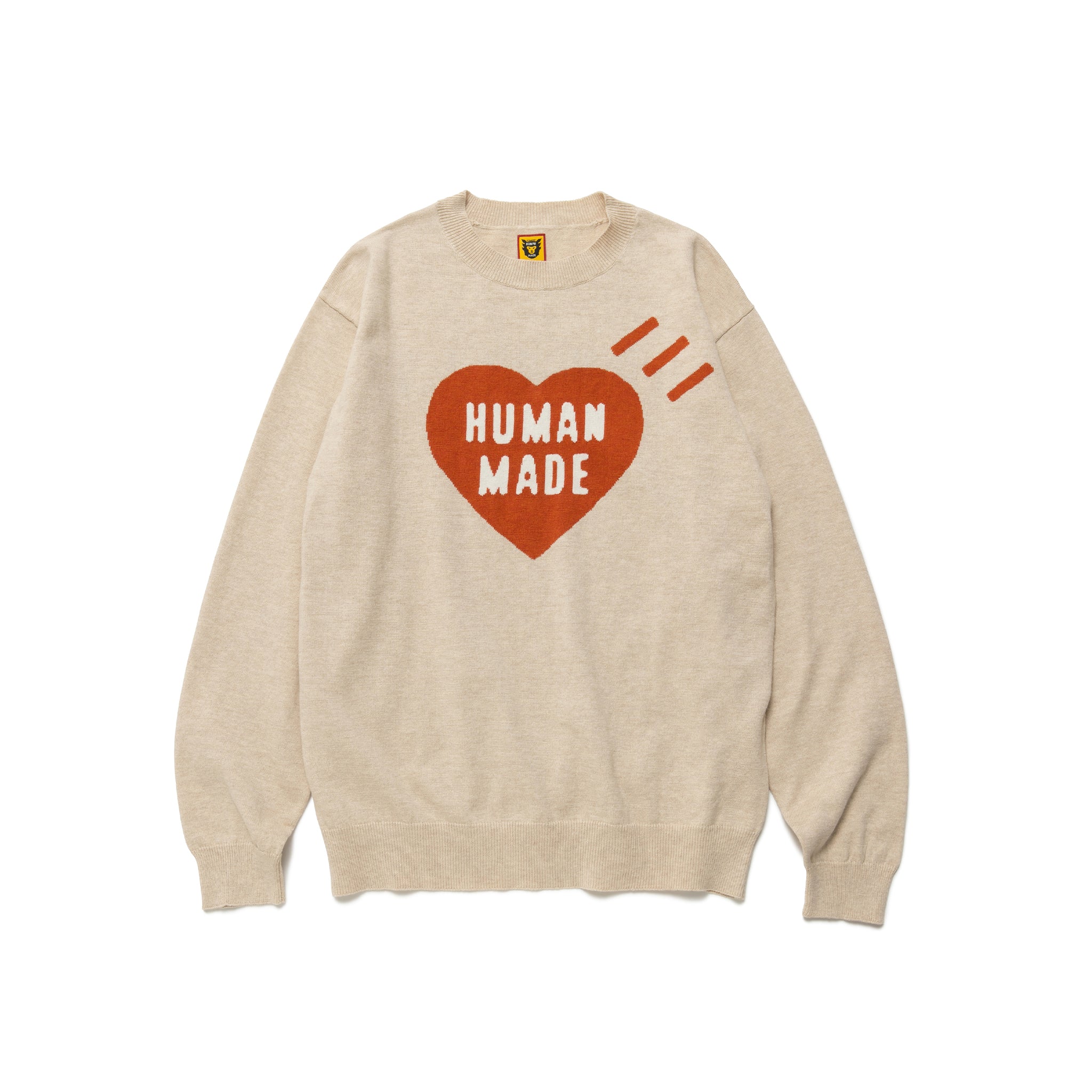 Human Made Heart L/S Knit Sweater Beige HM24CS032 – Laced