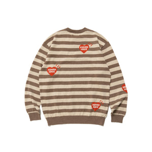 Human Made Striped L/S Knit Sweater Beige HM24CS033