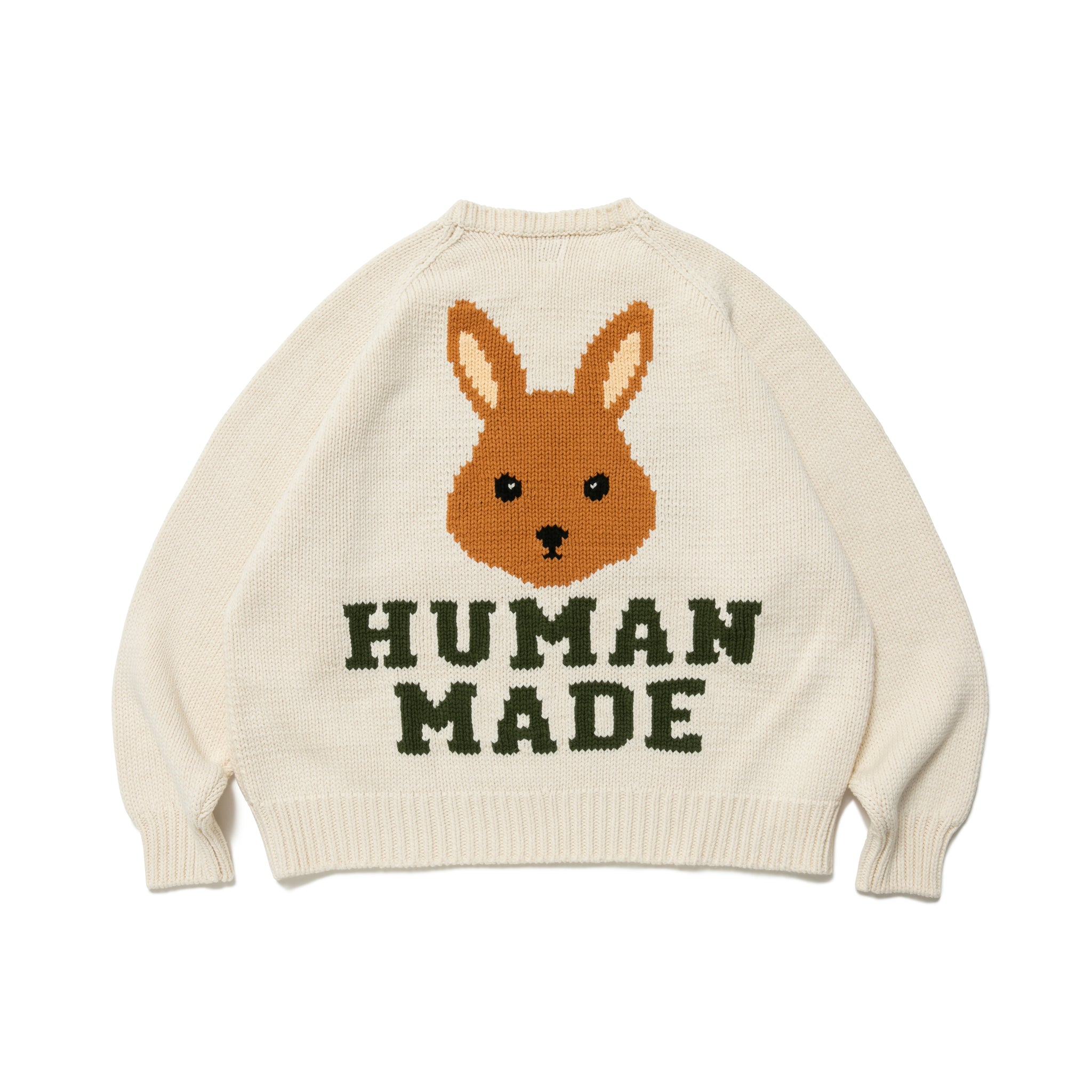 Human Made Rabbit Raglan Knit Sweater White HM24CS034 – Laced