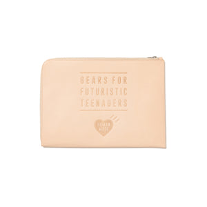 Human Made Leather Clutch Bag Beige HM24GD063