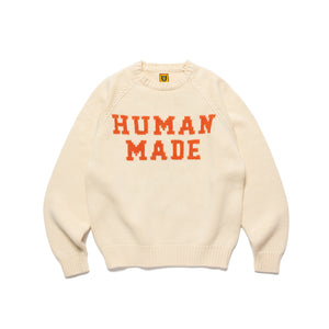 Human Made Bear Raglan Knit Sweater White HM25CS001