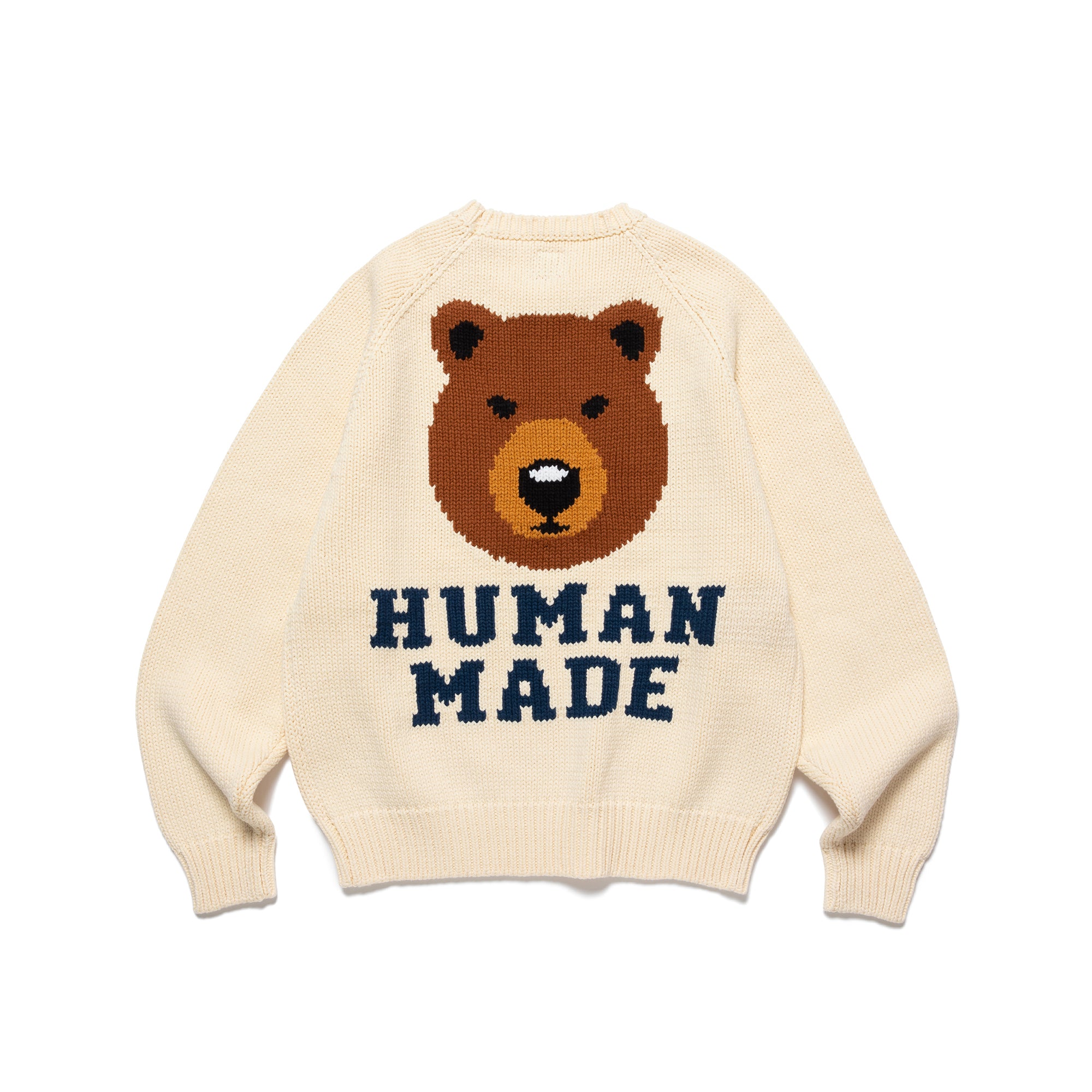 Human Made Bear Raglan Knit Sweater White HM25CS001 – Laced