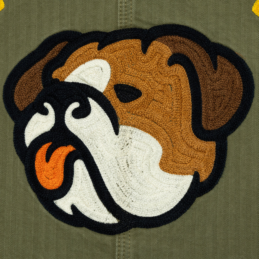 Human Made Herringbone Coverall Jacket Olive Drab HM25JK017