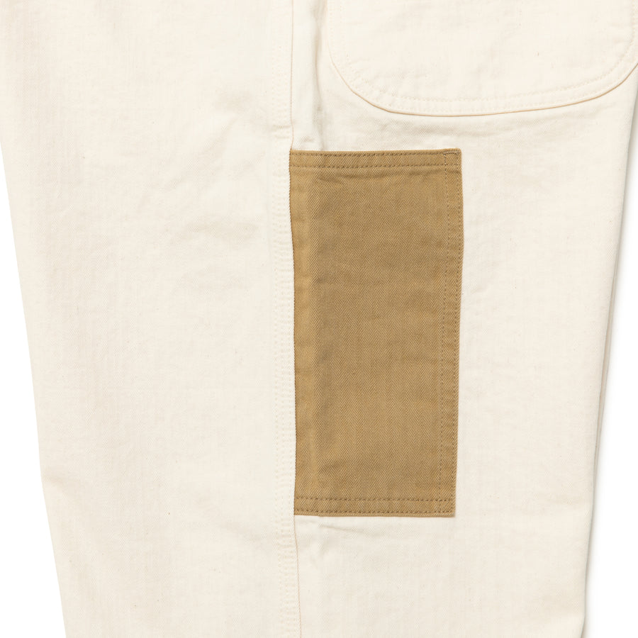 Human Made Herringbone Painter Pants White HM25PT008