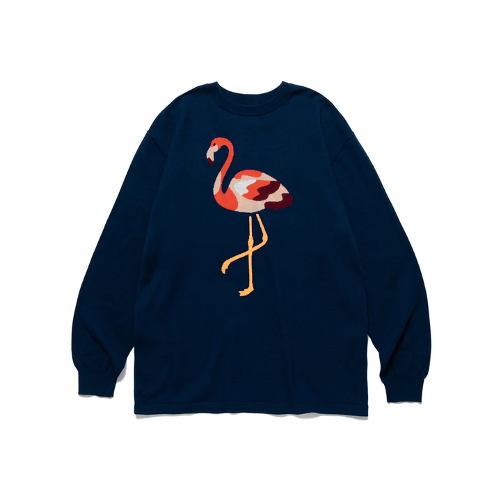 Human Made Flamingo Knit Sweater Navy HM25CS004