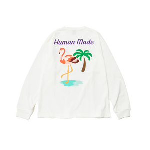 Human Made Flamingo l/s Tee White HM25CS030