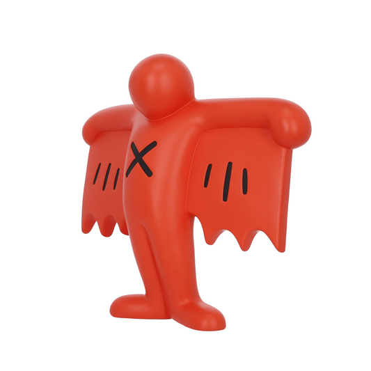 Medicom Toy x Keith Haring Flying Devil Statue Red