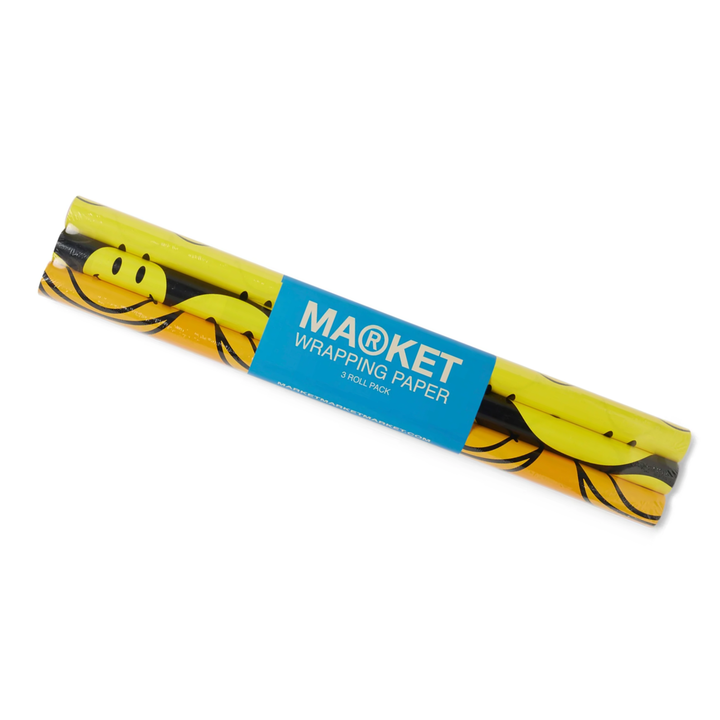Market Smiley Gift Wrapping Paper 3 Pack