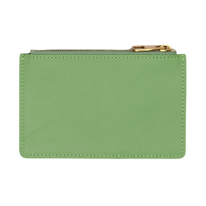 Mister Green Leather Zippered Card Case Green